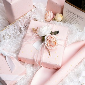 <b>Pink</b> Gold Speckle Gift <b>Wrap</b> Paper Double Sided Coated Art Paper for Gift and Craft Use - Product Image 2