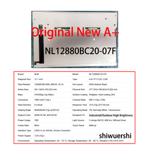 Écran LCD SHIWUERSHI 12,1 <span class=keywords><strong>pouces</strong></span> TCG121XGLPAPNN AN20 SA AN20 ZA NL12880BC20 05BA 07F NLB121XG01L-01 NL10276BC24-13 pour usage industriel - Product Image 2