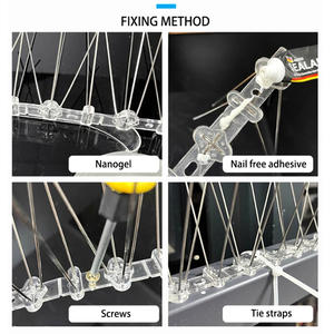 Antiparasitaire en acier inoxydable dissuasif pointes d'oiseaux Transparent Polycarbonate plastique <span class=keywords><strong>Anti</strong></span> vol pointes d'oiseaux oiseau - Product Image 5