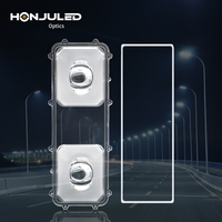 HONJU Lentille de lumière optique LED pour lampadaire solaire à double tête avec réflecteurs hétérogènes à structure plane-convexe durable