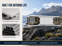 Casa Prefabricada de Aluminio Resistente a Terremotos, Estructura de Acero, Cápsula Espacial para Zonas Climáticas Hostiles, Villa, Oficina, Diseño Moderno