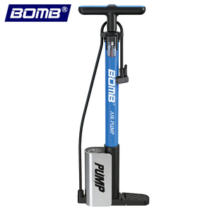 Pompe à air haute pression BOMO pour vélo, robuste, avec manomètre analogique, double valve Schrader Presta pour VTT et vélo de route - Product Image 1