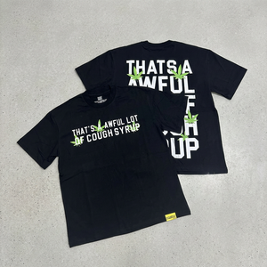 Camiseta Casual de Alta Calidad para Hombre, Estilo Urbano, 100% Algodón, Holgada, Anti-Pilling, con Estampado de Letras de Diseñador: THAT'S AWFUL LOT COUGH SYRUP - Product Image 3