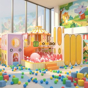 Aoleao Aire de jeux intérieure personnalisée 3 ans et plus avec piscine à balles, toboggan spiralé et trampoline, équipement de jeu souple pour enfants, certifié CE TUV - Product Image 2