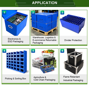 Custom Color PP Corrugated Hollow Plastic <strong>Storage</strong> <strong>Boxes</strong>, Stackable Warehouse Picking <strong>Bins</strong> For Apparel And Shoes <strong>Storage</strong> - Product Image 4