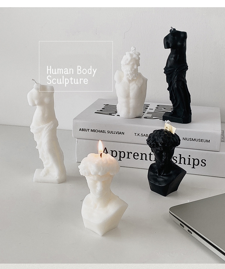 AROMA HOME Romantic Love Scented Candles David Venus Laocoon Human Body Sculpture Soy Wax Scented Candles Birthday Gifts 6