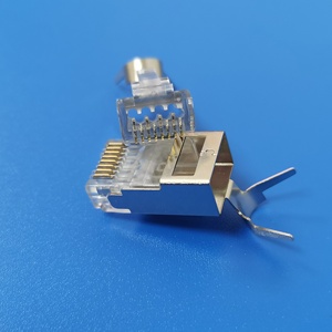 Agujero pasante <span class=keywords><strong>de</strong></span> gran tamaño CAT6A CAT7 RJ45 Conector tipo enchufe 1,3 MM 1,5 MM EZ TP CAT 7 FTP RJ45 Conector - Product Image 1