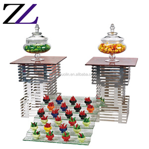 Buffets Khách Sạn Kim Loại Vòng Buổi Chiều Cao Bàn Trà Tráng Miệng Hiển Thị 3 Lớp Cầu Thang Vàng Kim Loại Giấy Cupcake Đứng Bán Buôn - Product Image 6