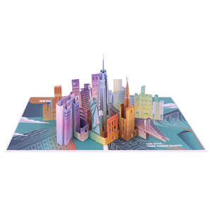 Cartão de visita <span class=keywords><strong>pop</strong></span>-<span class=keywords><strong>up</strong></span> 3d, cartão criativo de corte a laser coleção artesanal, cartão de visita nova york