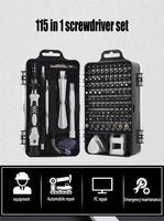Kit de tournevis de précision 115 en 1, multifonction, magnétique, pour la réparation d'ordinateurs portables, de téléphones portables et de réparations domestiques