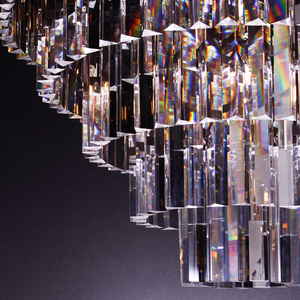 Luxury Tiered <b>Crystal</b> Pendant Lamp Circular Hanging <b>Chandelier</b> For Dining Room Lobby Residential Home - Product Image 3