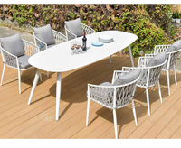 Ensemble table à manger luxe extension de jardin 8 ou 10 personnes chaise en rotin aluminium verre trempé mobilier d'extérieur ensembles modernes