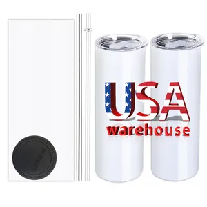 Grosir gudang Amerika Serikat Tumbler besi tahan karat 20oz Tumbler sublimasi termo panas/dingin vakum tekan panas dengan tutup ekstra