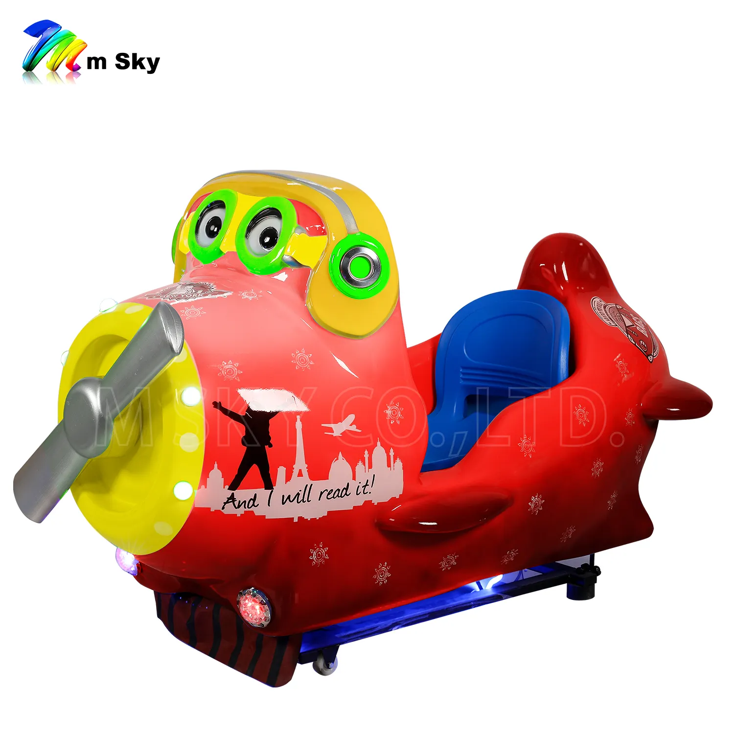 M Sky Ka-140 Fly School Kiddie Ride Car Kids Electric Ride On Car Children Coin Operated Game Machine fiberglass