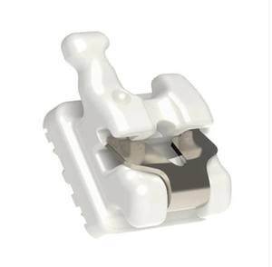 Nuovo Design ortodontico dentale attivo in ceramica staffa di legatura automatica con Clip in metallo bretelle dentarie trasparenti staffe estetiche - Product Image 5