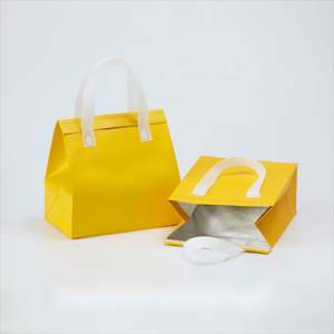 Sac isotherme jetable personnalisé en non-tissé avec logo, doublure en aluminium, pour livraison de café, pain et plats à emporter - Product Image 1