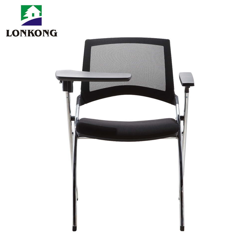 Conference room stackable training learning chair with writing pad