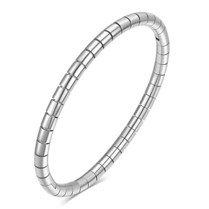 Bracelet articulé serpent en acier inoxydable 5 mm, tête ovale, bijoux de mode unisexe, cadeau disponible en or rose et couleur acier doré - Product Image 2