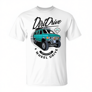 T-shirt Dirt Drive unisexe à col rond et manches courtes, design pour passionnés de 4 roues motrices et tout-terrain - Product Image 2