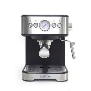 ماكينة صنع القهوة 1.8 لتر خزان مزدوج من الفلتر المقاوم للصدأ تسخين سريع تحكم إلكتروني ارتفاع ضغط 15-20 بار كابتشينو الإسبريسو