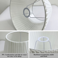 Abat-jour plissé en tissu écologique minimaliste pour lampe de chevet de chambre à coucher, haute transparence, style vintage pour salon et salle à manger