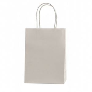 LH Wholesale Factory Direct Biodegradable Eco-Friendly Kraft Paper Bags Flat Handle Grey for Supermarket Daily Shopping - Product Image 1