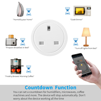 Enchufe Inteligente con Medidor de Energía y Control por Voz, Compatible con Alexa y Google Home, 16A, Enchufe del Reino Unido, Tuya 2.4GHz WIFI