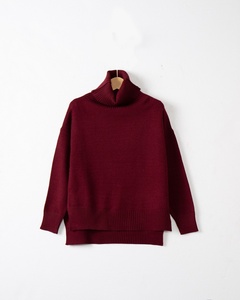 Hot Selling <strong>Ladies</strong> Winter Sweater Thick Warm <strong>Turtle</strong> <strong>Neck</strong> Asymmetrical Hem Pullover Long Casual Korean Style <strong>Jumper</strong> - Product Image 3