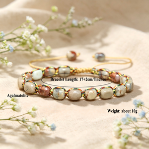 Natural stone woven <b>bracelet</b>, handmade adjustable, exquisite jewelry, wholesale accessories gift - Product Image 3