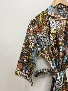 Kimono de Manga Larga 100% Algodón, Digital, Transpirable, Ecológico, Talla Única, Aproximadamente 50 Pulgadas, Silueta Recta, Proveedor de la India - Product Image 6