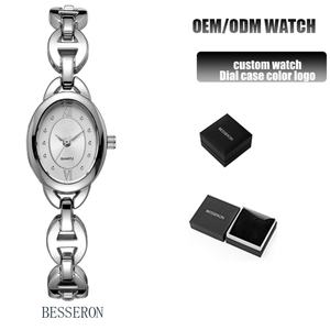 Correa de Reloj de Cuarzo Personalizada para Mujer, Brazalete Ovalado con Movimiento Japonés, Banda de Acero Inoxidable, Elegante, Resistente al Agua - Product Image 2