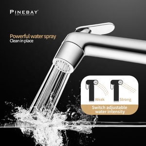 PINEBAY туалет душ аксессуары для ванной комнаты настенное крепление Douche хромированный <span class=keywords><strong>ABS</strong></span> пластиковый Биде опрыскиватель - Product Image 5