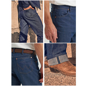 بنطلونات جينز رجالية مستقيمة بالجملة، قصة ضيقة، غسيل قديم، جينز عالي الجودة مخصص للرجال - Product Image 3