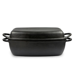 Casserole <span class=keywords><strong>rectangulaire</strong></span> en <span class=keywords><strong>fonte</strong></span> 2 en 1 avec couvercle grill - Product Image 1