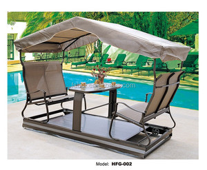 Meubles de jardin <span class=keywords><strong>pour</strong></span> patio extérieur, siège de balançoire en fer <span class=keywords><strong>pour</strong></span> adultes avec toboggan, chaise de balançoire en rotin de jardin, ensemble de balançoire extérieur - Product Image 5