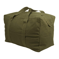 Bolsa de Lona Encerada Multiusos, Resistente al Agua, Correa Ajustable, Completamente Forrada, Doble Cremallera, Resistente, Verde Oliva, Plegable