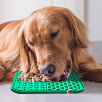 Tapis de léchage anti-anxiété pour animaux de compagnie, tapis de bain et de toilettage pour chiens, tapis de léchage à alimentation lente pour chiens, tapis de léchage au beurre de cacahuète avec ventouses pour chien