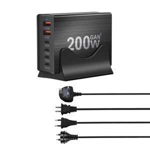 Cargador de Nitruro de Galio de 200W, Carga Rápida PD 4C2A, Cargador para Teléfono Móvil y Computadora, Cabezal de Carga GaN para Escritorio - Product Image 6