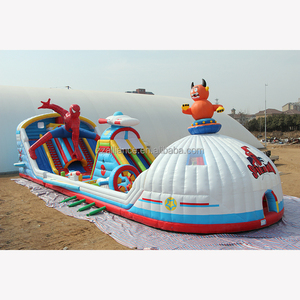 Suministro de fábrica gran castillo hinchable Spiderman tobogán puente Castillo niños gran juego inflable para la venta - Product Image 2