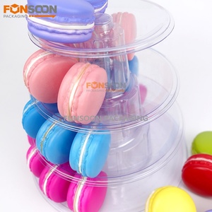Suporte de Torre de Macarons de 4 Camadas em PVC Transparente para Exibição de Doces em Festas de Casamento - Product Image 4