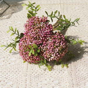 3 têtes <span class=keywords><strong>de</strong></span> fleurs artificielles en forme <span class=keywords><strong>de</strong></span> fruits (avoine, hortensia, raisin) pour la décoration <span class=keywords><strong>de</strong></span> bouquets <span class=keywords><strong>de</strong></span> mariage et d'intérieur - Product Image 4