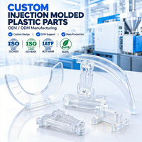 Layanan Cetakan Injeksi Plastik Transparan Kustom, Komponen Optik Akrilik / PC yang Dicetak Injeksi