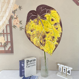 Feuilles artificielles de Monstera Meiyu Craft Flower Factory, 30cm-100cm, branche, décoration de mariage et de maison, rayures vertes, jaunes et blanches - Product Image 4