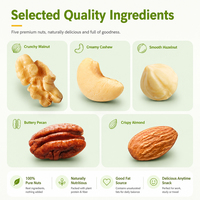 Mélange de noix pures en gros OEM pour consommation quotidienne – 5 types : noix, noix de cajou, amandes, noisettes, pecans – Vrac 25g