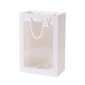 Bolsa de Cartón <span class=keywords><strong>para</strong></span> Flores con Ventana Transparente de PVC, Bolsa de Papel <span class=keywords><strong>para</strong></span> Ramos, Bolsas Personalizadas <span class=keywords><strong>para</strong></span> Negocios - Product Image 1