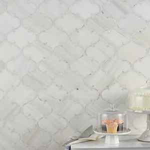 หินอ่อนสีขาวลาย Thassos ยอดนิยมพร้อมกระเบื้องโมเสกเปลือกหอยมุกวอเตอร์เจ็ทสำหรับตกแต่งห้องน้ำและห้องครัว - Product Image 2