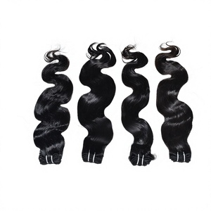 <b>Cheap</b> Vendor Bodywave Human Hair Black Color Long Remy Unprocessed Indian Virgin Indian Temple Human Hair <b>Extensions</b> - Product Image 5