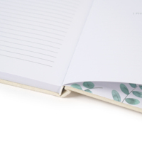 Journal en lin avec impression personnalisée, livre de famille, planificateur d'estampage à chaud, carnet de notes quotidien à mémoire de bébé à couverture rigide non datée