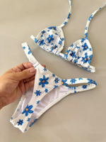 Fabrikant van hoogwaardige op maat gemaakte hardware design dames Braziliaanse kleurrijke badpak bikini set string tanga badkleding voor vrouwen