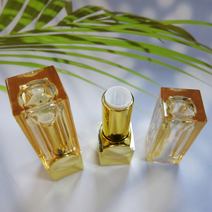 Envase de Lujo Cuadrado Transparente Dorado para Lápiz Labial, Tubo Vacío para Maquillaje, Empaque Personalizado con Etiqueta Privada, Estuche Cosmético para Bálsamo Labial - Product Image 4
